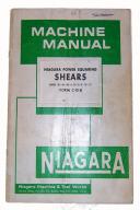Niagara Shear Instruction Manual & Parts Lists